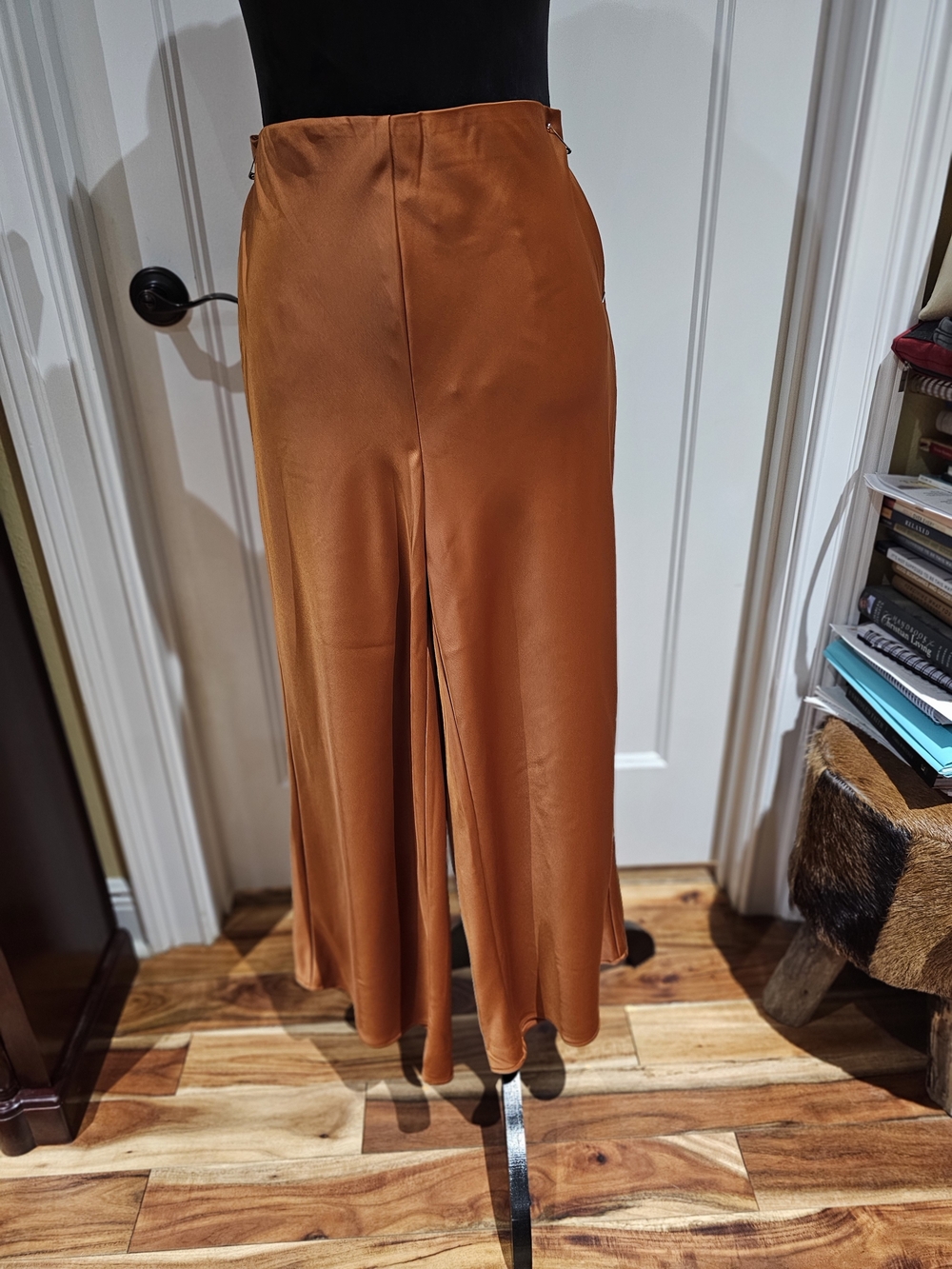 Joie - Women's Satin Wide-leg Pants in Burnt Orange, NWT
